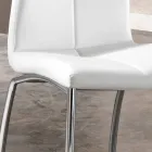 September 4 chairs modern design faux leather and chrome metal Alba Viadurini