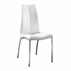 September 4 chairs modern design faux leather and chrome metal Alba Viadurini