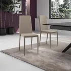 Set of 4 modern chairs in white, gray, or dove gray eco-leather - Dora Viadurini