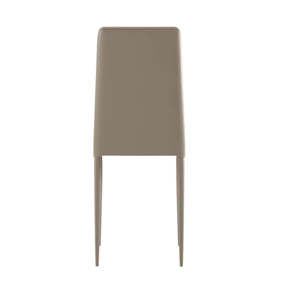 Set of 4 modern chairs in white, gray, or dove gray eco-leather - Dora Viadurini