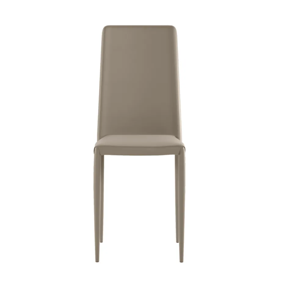 Set of 4 modern chairs in white, gray, or dove gray eco-leather - Dora Viadurini