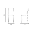 Set of 4 modern chairs in white, gray, or dove gray eco-leather - Dora Viadurini