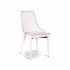September 4 modern chairs in white or gray imitation leather Ophelia Viadurini