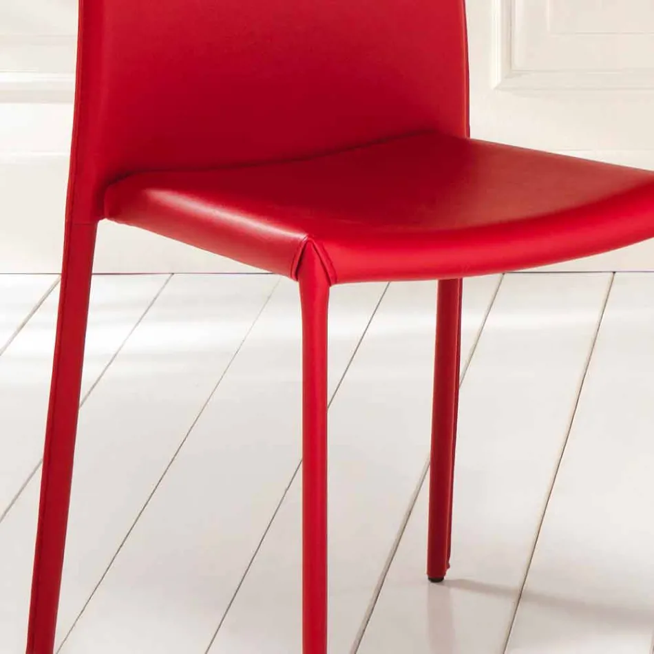 September 4 modern chairs Joy imitation leather, entirely covered Viadurini