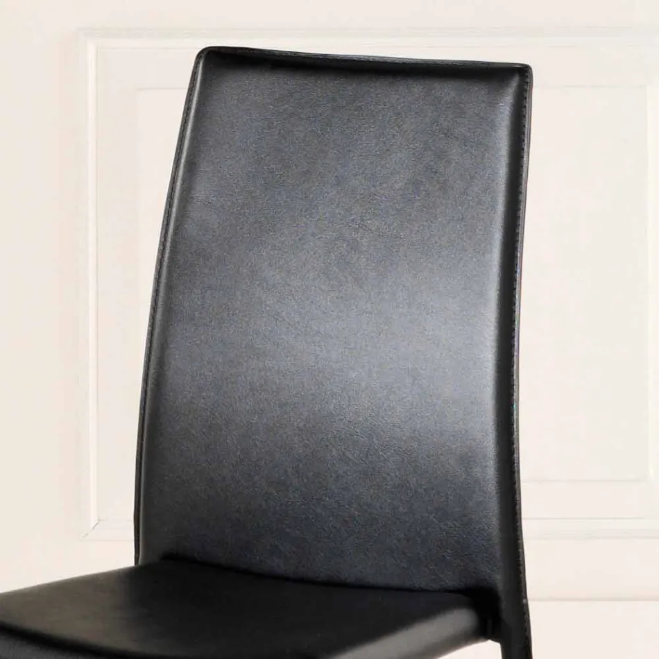 September 4 modern chairs Joy imitation leather, entirely covered Viadurini