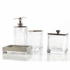 Priola modern glass and metal bathroom accessories set Viadurini