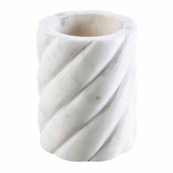 Bathroom design accessories set in Calacatta Monza marble