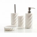 Bathroom accessories design set in Calacatta marble Monza