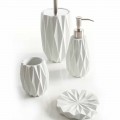 Modern bathroom accessories set made with white resin Levice