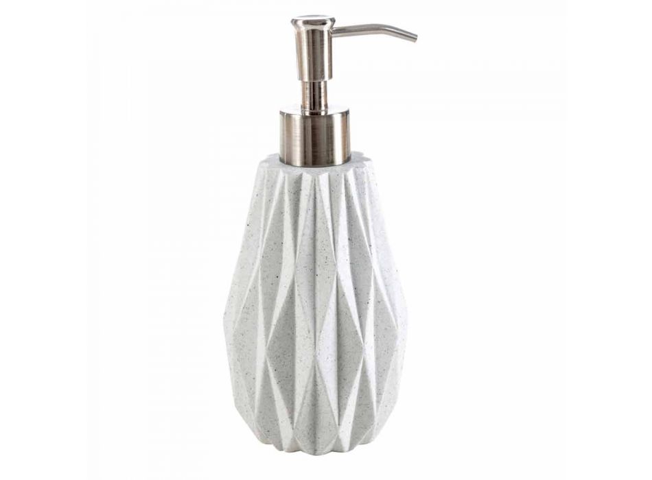 Modern bathroom accessories set in white resin Levice Viadurini