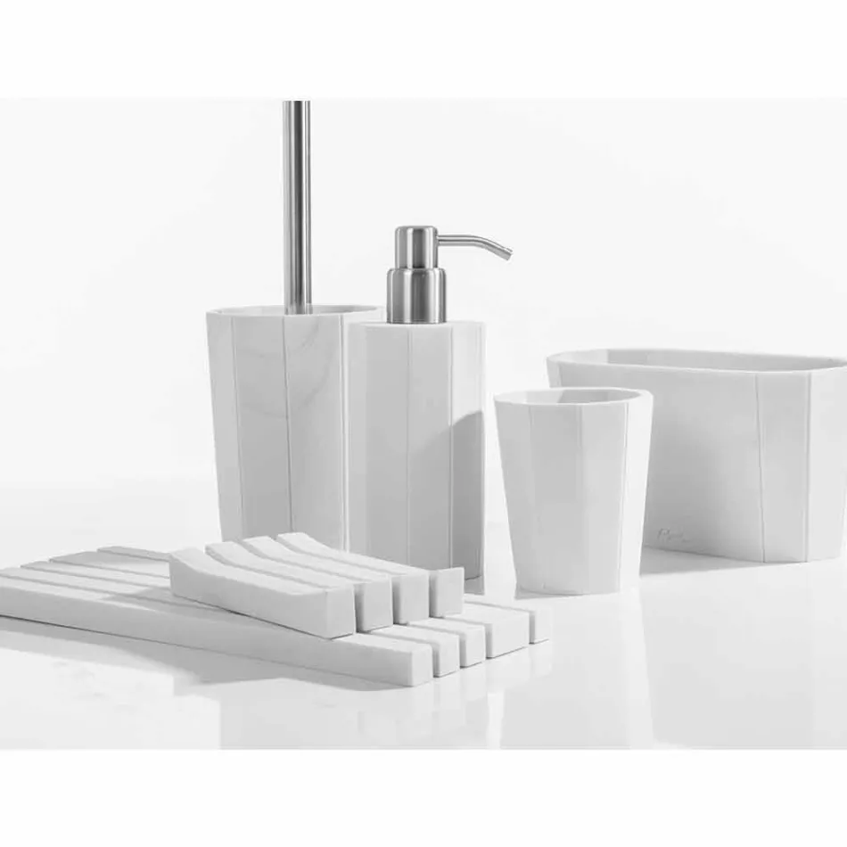 Modern bathroom accessories set in Rivello resin Viadurini