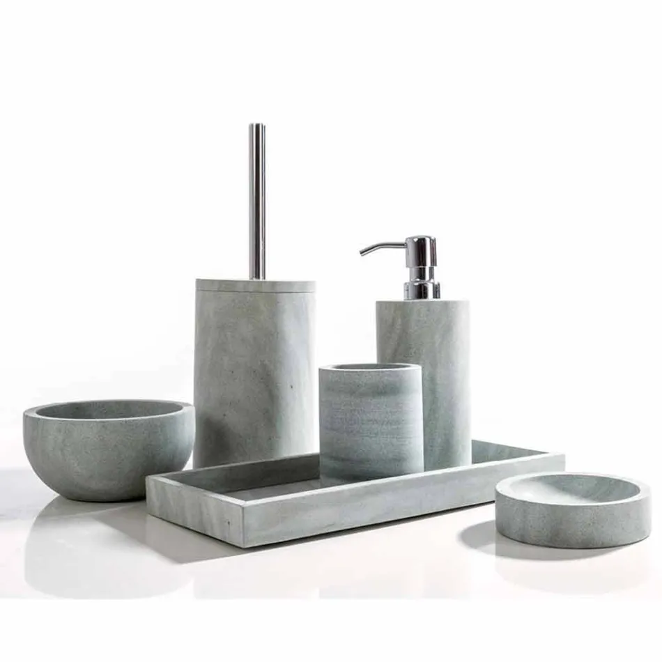 Modern bathroom accessories set in Montale gray stone Viadurini