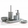 Modern bathroom accessories set in gray stone Montale