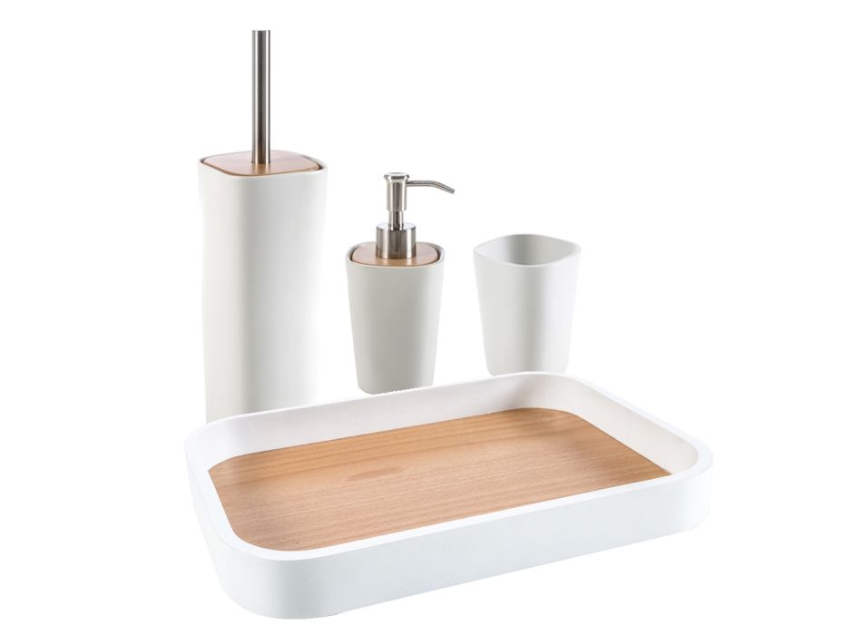 Modern bathroom accessories set made with ceramic Carsoli Viadurini