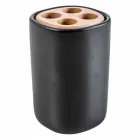 Carsoli modern ceramic and wood bathroom accessories set Viadurini