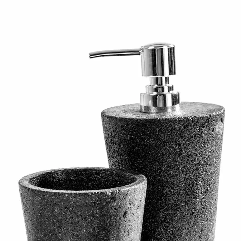 Modern bathroom accessories set in Montiano lava stone Viadurini