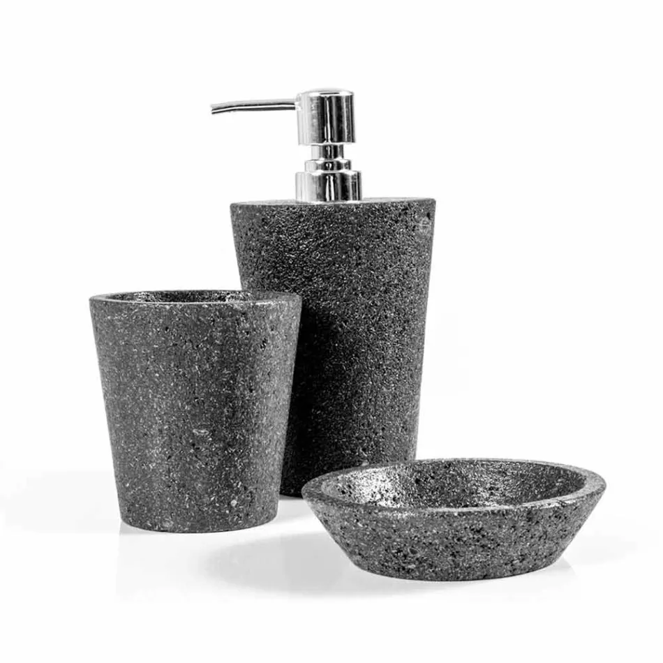 Modern bathroom accessories set in Montiano lava stone Viadurini