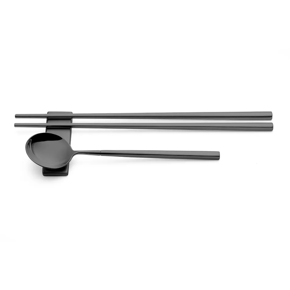 Set Consisting of Fruit Spoon, Chopsticks and Cutlery Rest - Osaka Viadurini