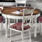 Set of 4 White Gleaned Wood and Fabric Chairs Made in Italy - Alite Viadurini