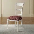 Set of 4 White Gleaned Wood and Fabric Chairs Made in Italy - Alite Viadurini