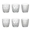 Set of 12 Water Glasses 325 ml with Different Glass Decorations - Tips