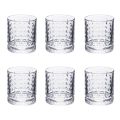 Set of 12 Water Glasses 400 ml in Glass with Diamond Decorations - Wisky