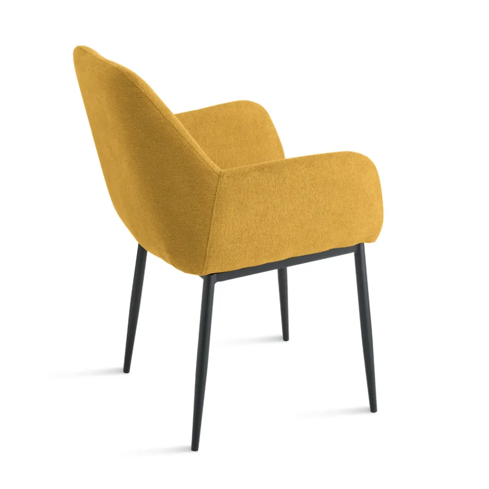 Set of 2 Upholstered Armchairs in Colorful Fabric and Metal Frame - Valeria Viadurini