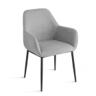 Set of 2 Upholstered Armchairs in Colorful Fabric and Metal Frame - Valeria Viadurini