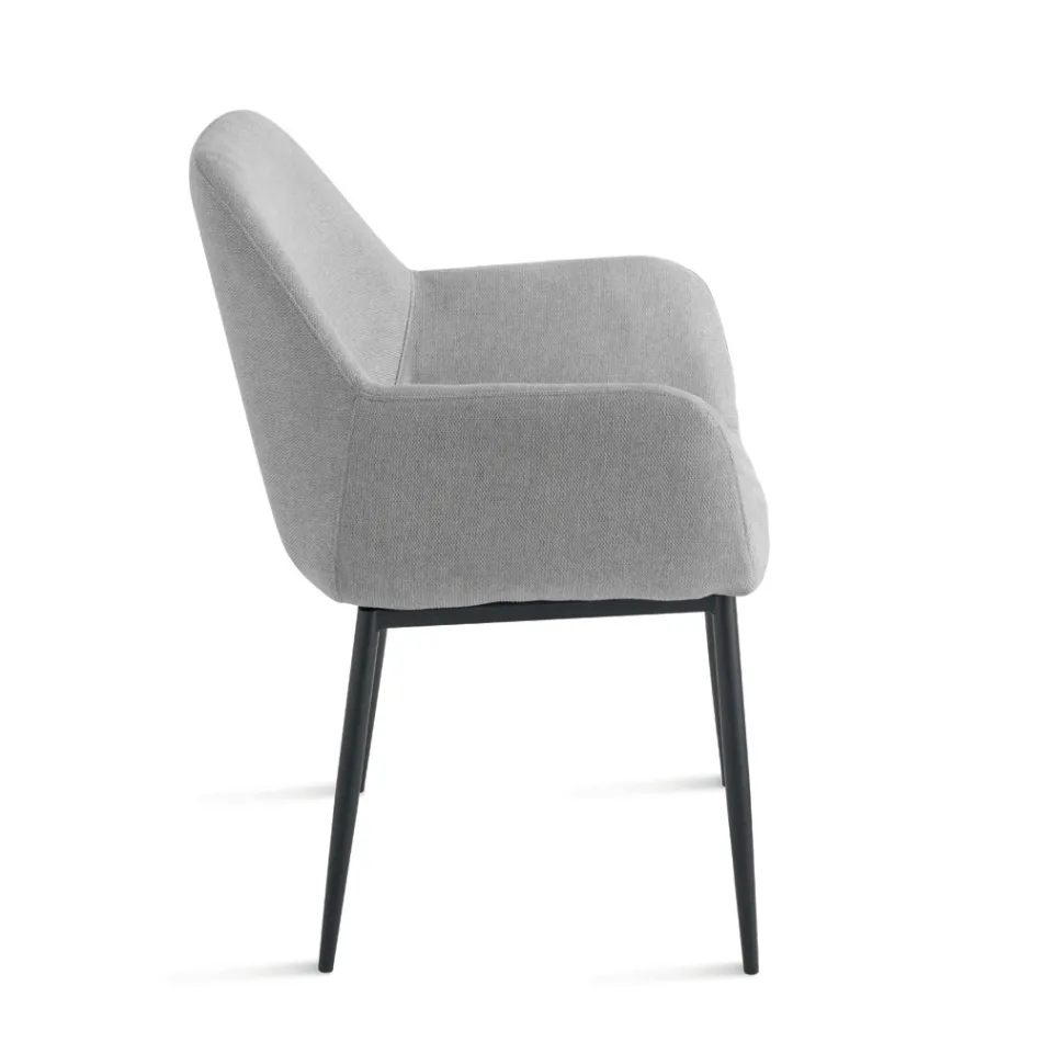 Set of 2 Upholstered Armchairs in Colorful Fabric and Metal Frame - Valeria Viadurini