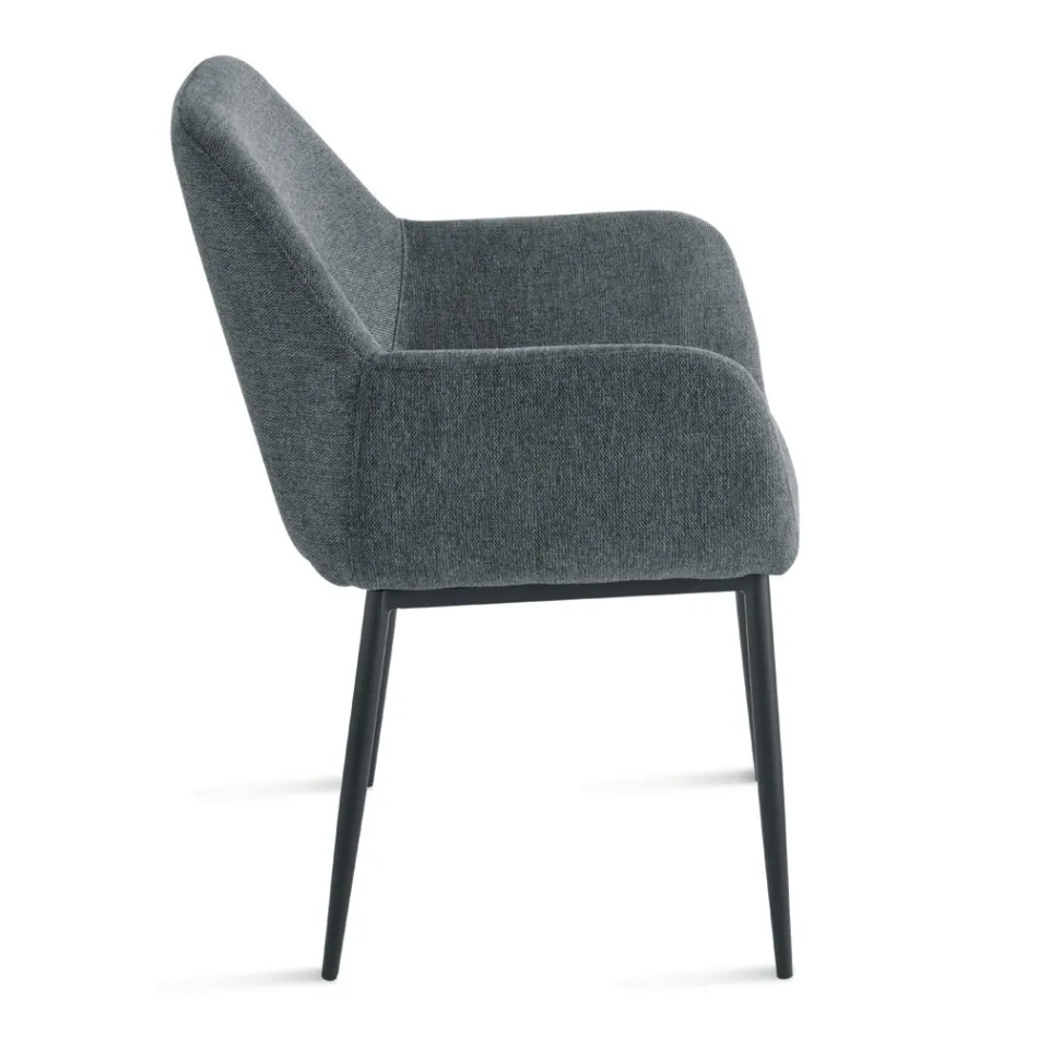 Set of 2 Upholstered Armchairs in Colorful Fabric and Metal Frame - Valeria Viadurini