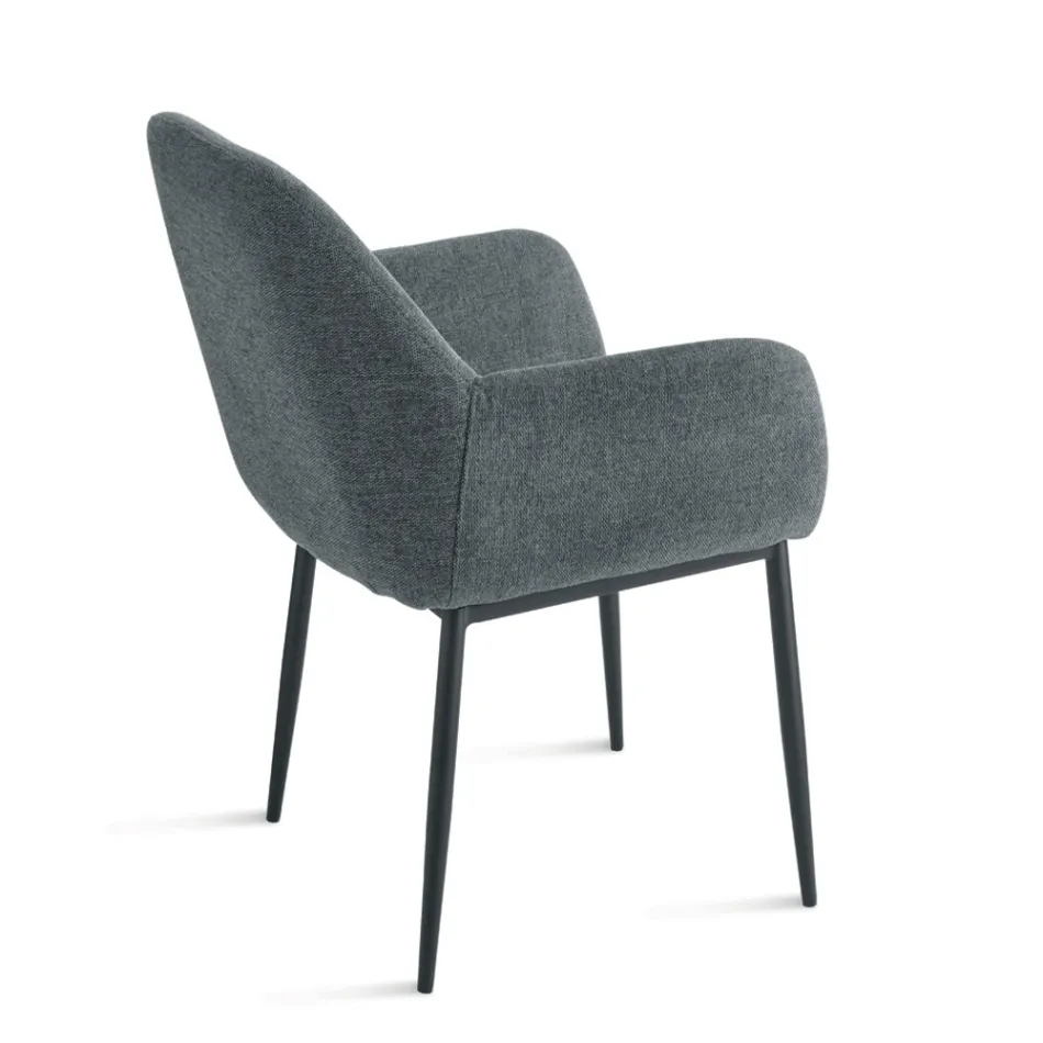 Set of 2 Upholstered Armchairs in Colorful Fabric and Metal Frame - Valeria Viadurini