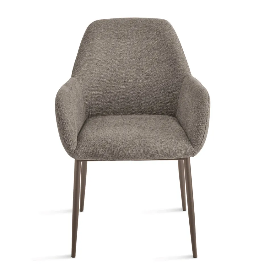 Set of 2 Upholstered Armchairs in Colorful Fabric and Metal Frame - Valeria Viadurini