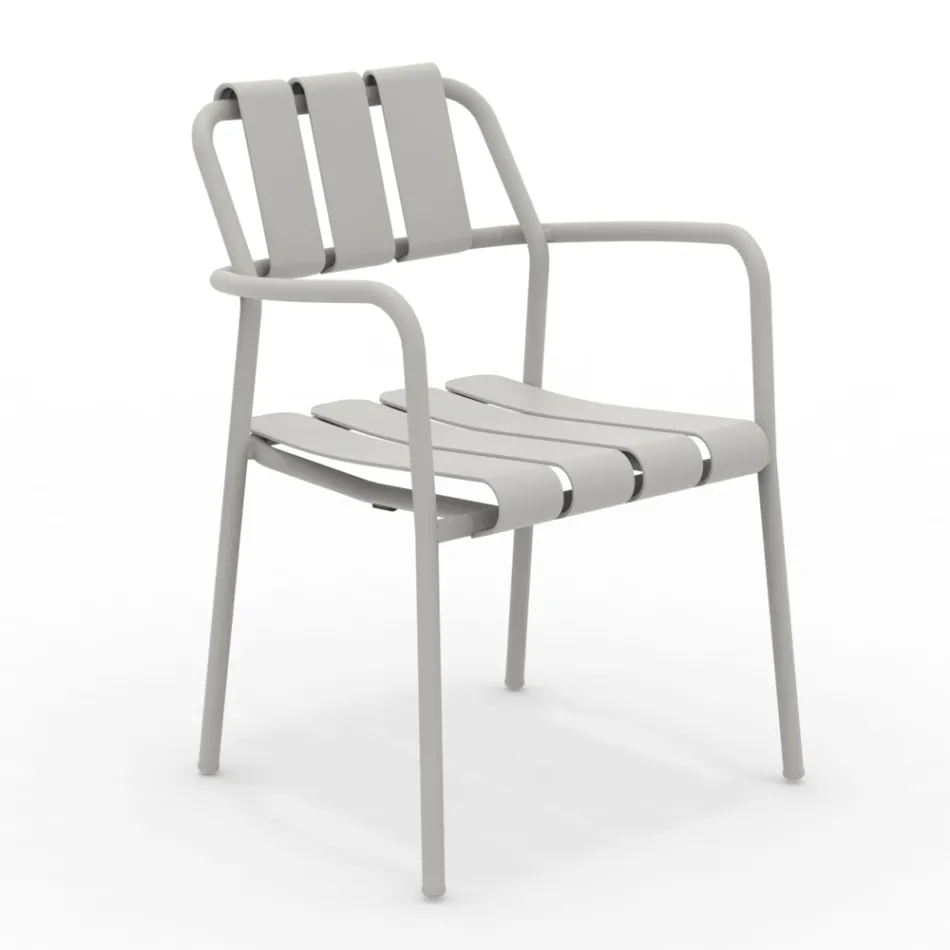 Set of 2 Garden Armchairs Made Entirely of Aluminum - Resplendent Viadurini