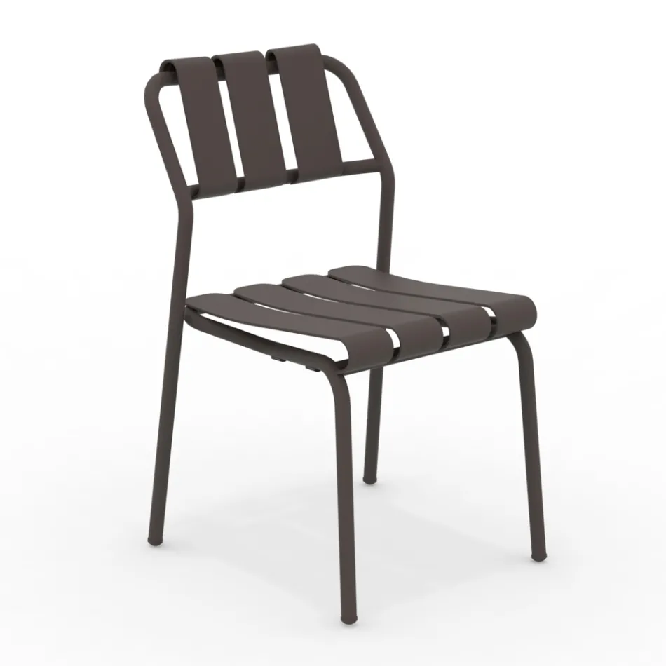 Set of 2 Garden Chairs Made Entirely of Aluminum - Resplendent Viadurini