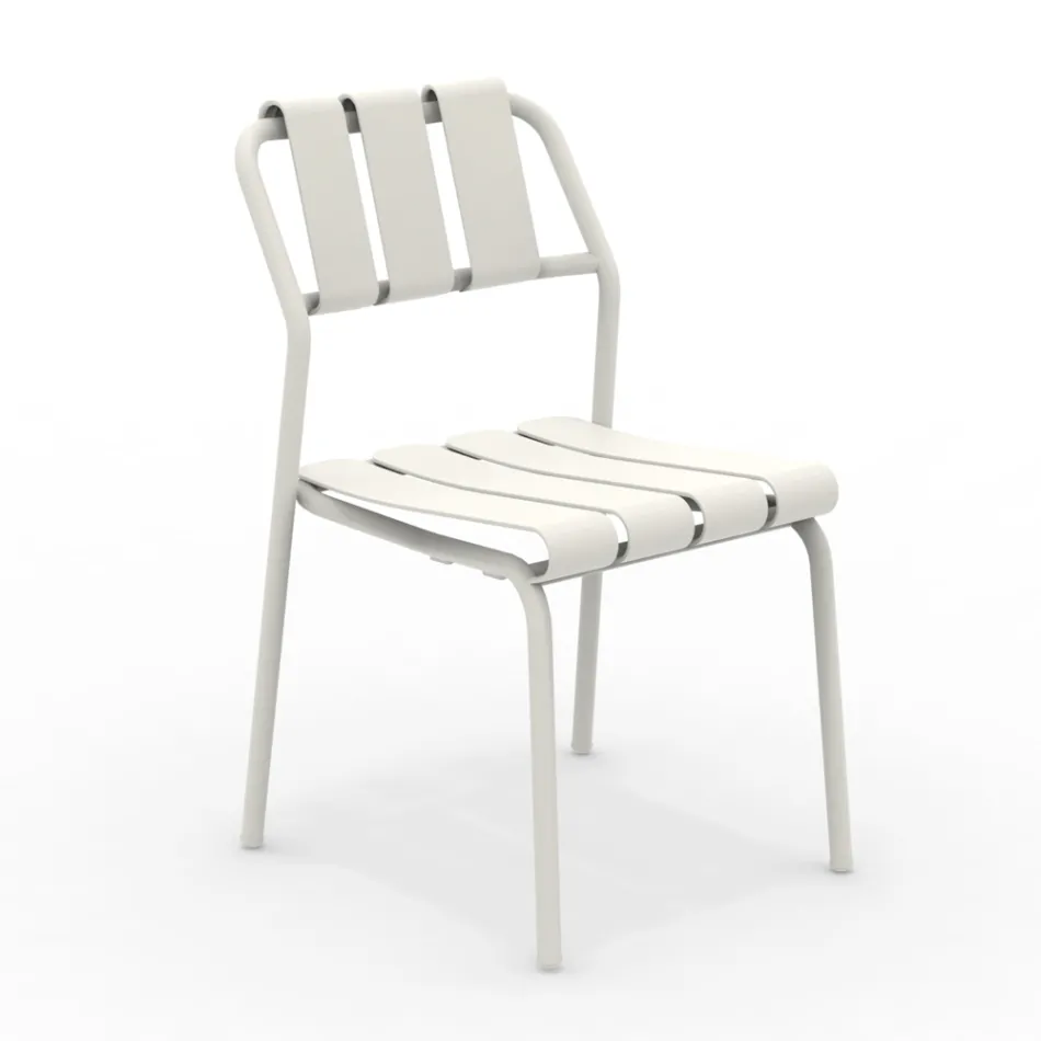 Set of 2 Garden Chairs Made Entirely of Aluminum - Resplendent Viadurini