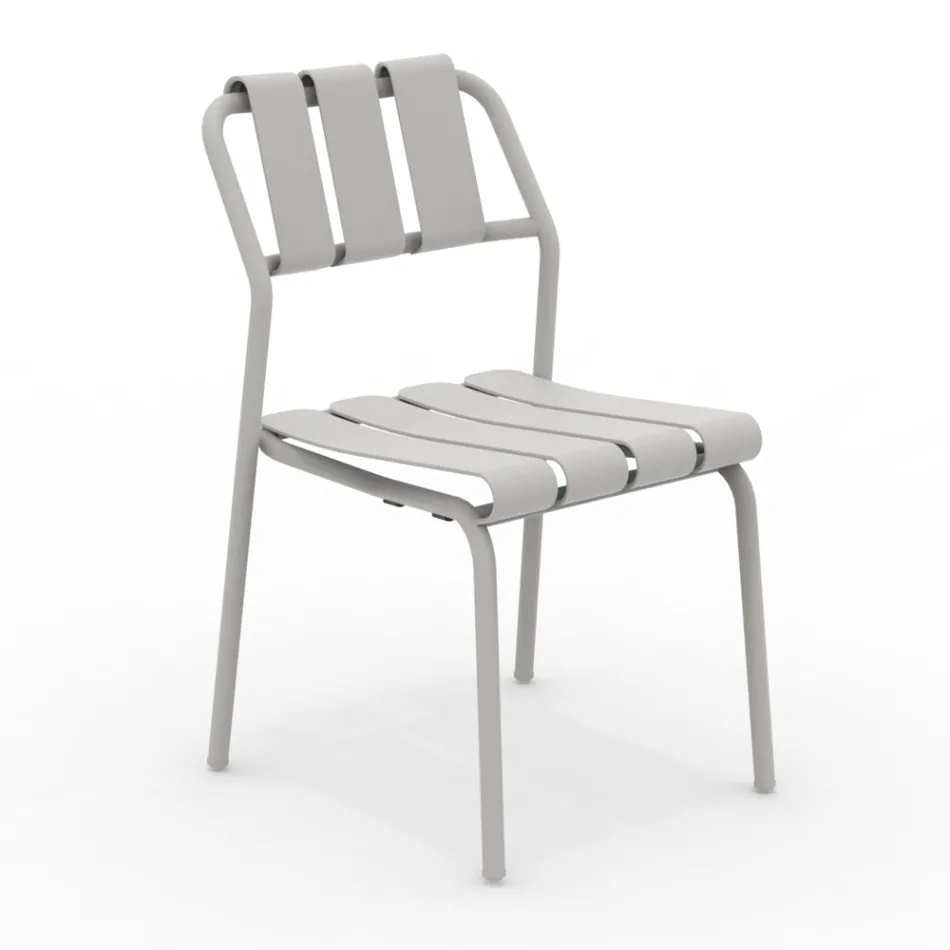 Set of 2 Garden Chairs Made Entirely of Aluminum - Resplendent Viadurini