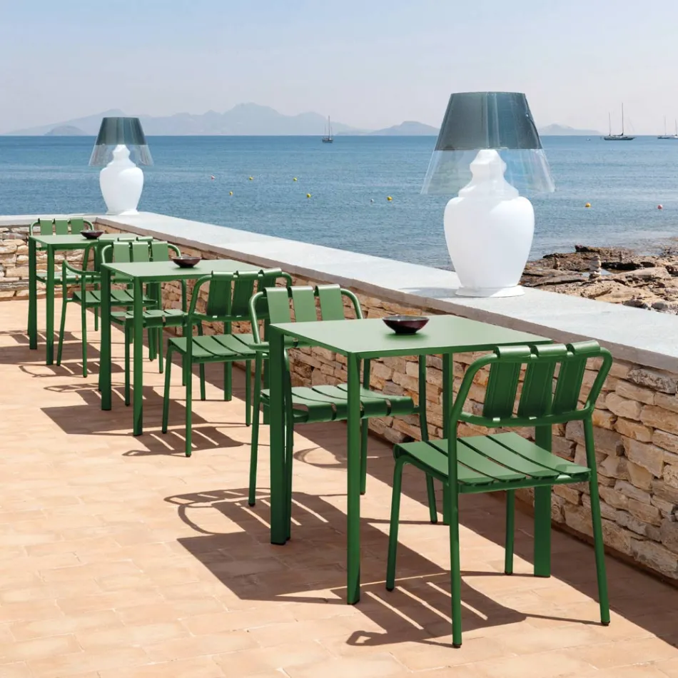 Set of 2 Garden Chairs Made Entirely of Aluminum - Resplendent Viadurini