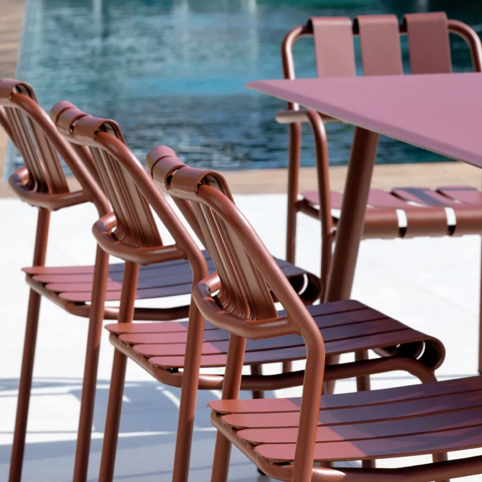 Set of 2 Garden Chairs Made Entirely of Aluminum - Resplendent Viadurini