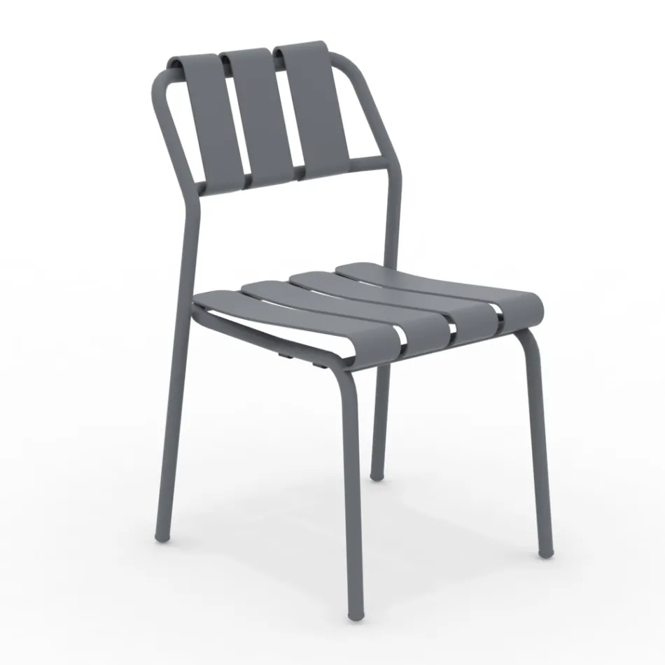 Set of 2 Garden Chairs Made Entirely of Aluminum - Resplendent Viadurini