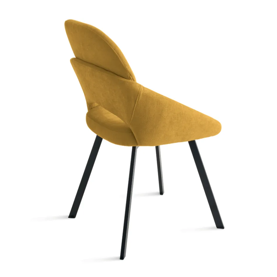 Set of 2 Upholstered Chairs in Colorful Fabric and Metal Frame - Damian Viadurini