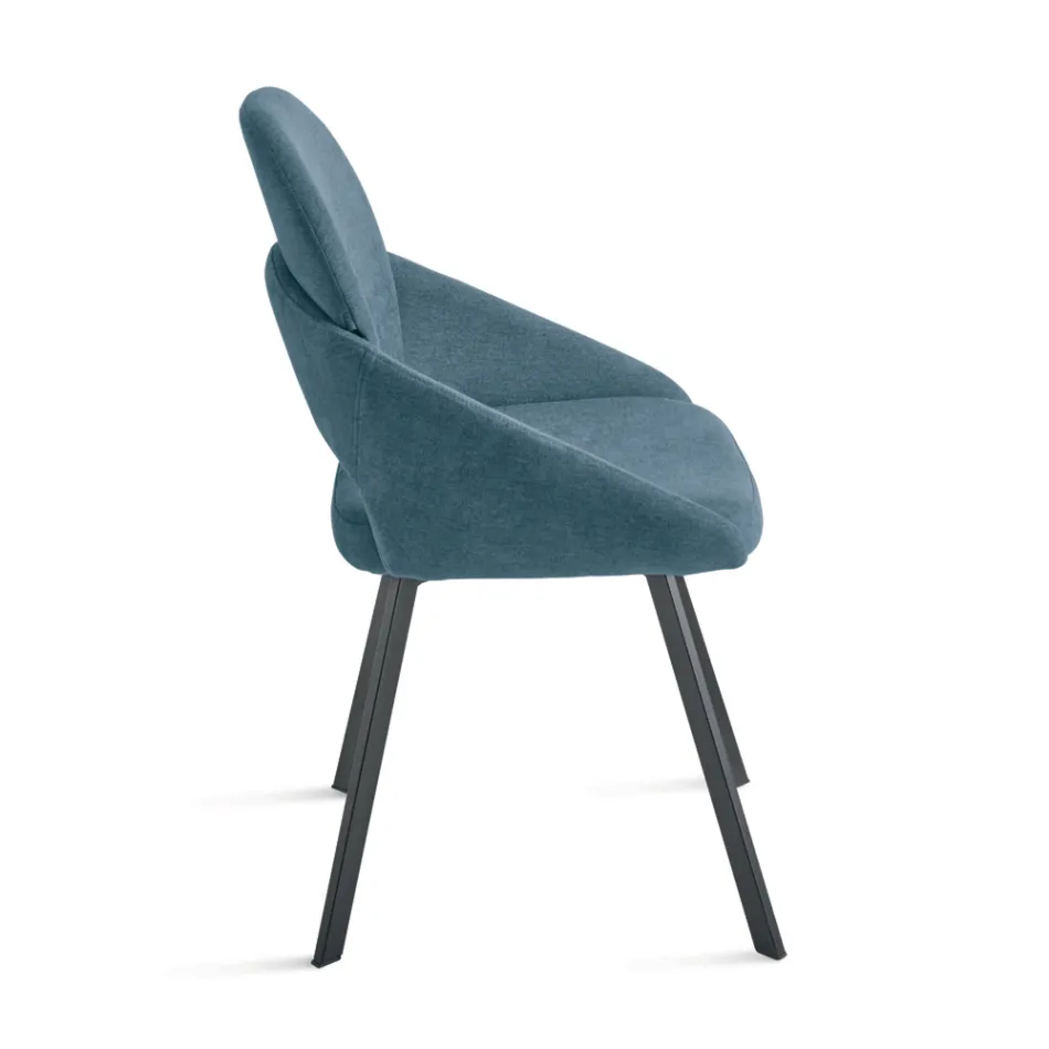 Set of 2 Upholstered Chairs in Colorful Fabric and Metal Frame - Damian Viadurini