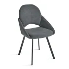 Set of 2 Upholstered Chairs in Colorful Fabric and Metal Frame - Damian Viadurini