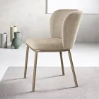 Set of 2 Upholstered Fabric Chairs with Painted Metal Frame - Leandra Viadurini