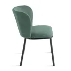 Set of 2 Upholstered Fabric Chairs with Painted Metal Frame - Leandra Viadurini