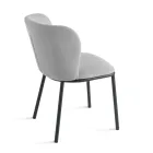 Set of 2 Upholstered Fabric Chairs with Painted Metal Frame - Leandra Viadurini