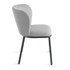 Set of 2 Upholstered Fabric Chairs with Painted Metal Frame - Leandra Viadurini