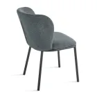 Set of 2 Upholstered Fabric Chairs with Painted Metal Frame - Leandra Viadurini