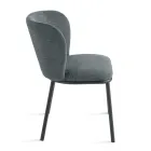 Set of 2 Upholstered Fabric Chairs with Painted Metal Frame - Leandra Viadurini