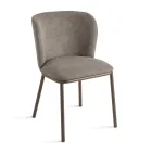 Set of 2 Upholstered Fabric Chairs with Painted Metal Frame - Leandra Viadurini