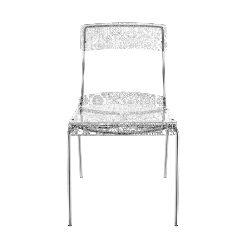 Set of 2 Stackable Plexiglass Chairs Made in Italy - Nala Viadurini
